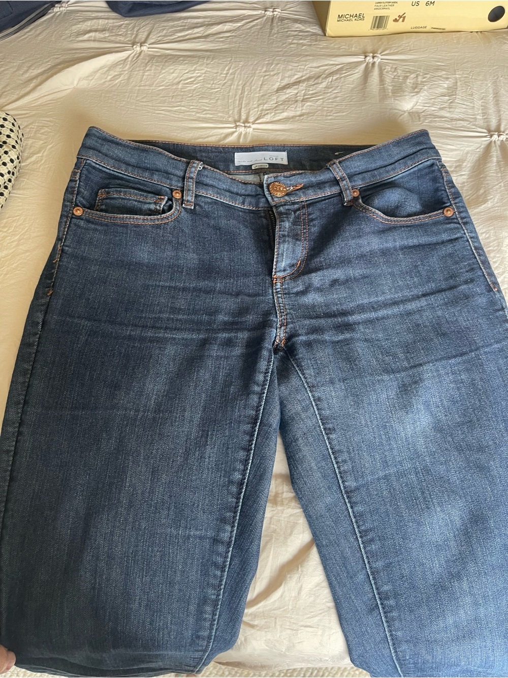 Ann Taylor Skinny Jeans in Dark Blue Denim